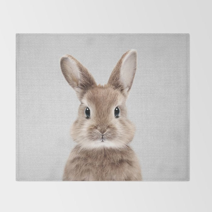Baby Rabbit - Colorful Throw Blanket Gallery Image 2