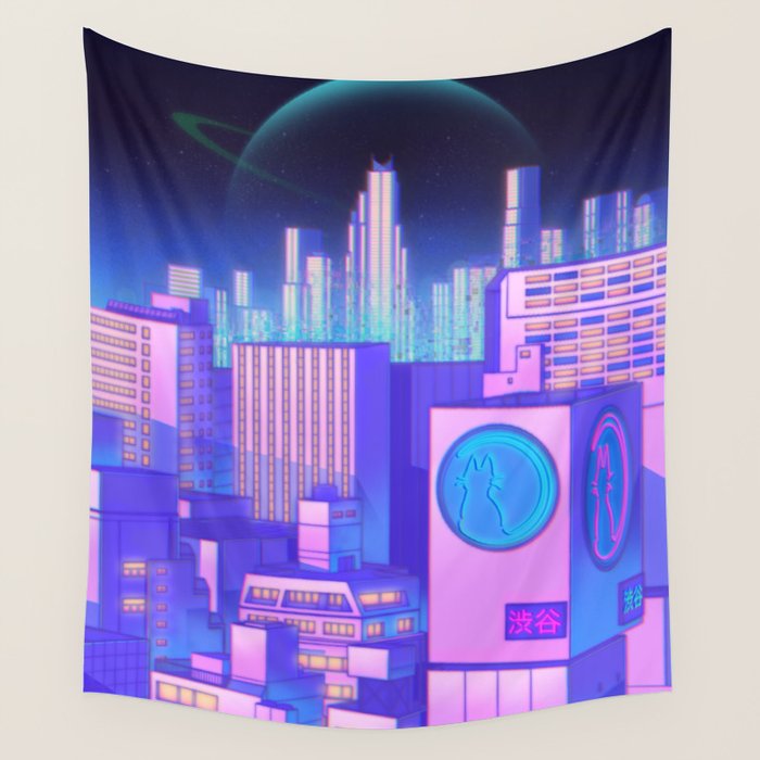 Space Shibuya Wall Tapestry Gallery Image 1