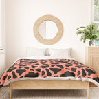 Coral Cow Print Duvet Cover Gallery Image 3