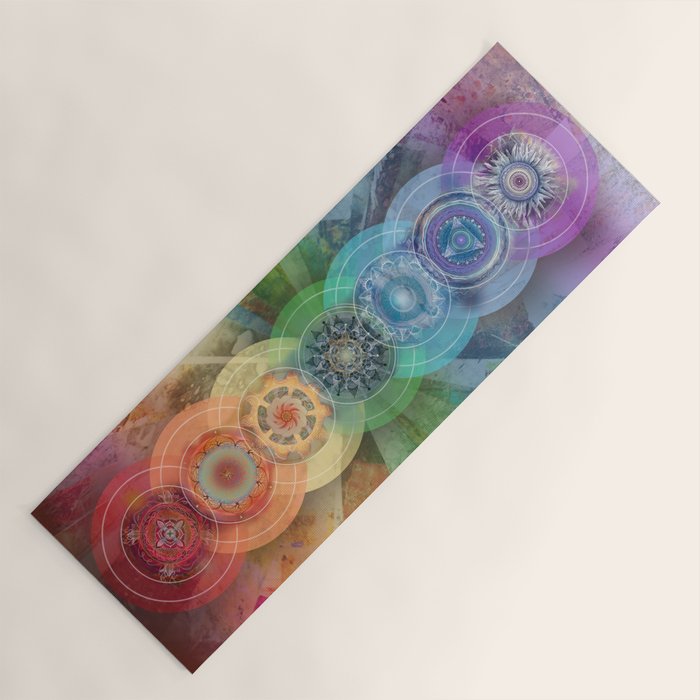 seven chakra meditation and yoga art Yoga Mat Gallery Image 1