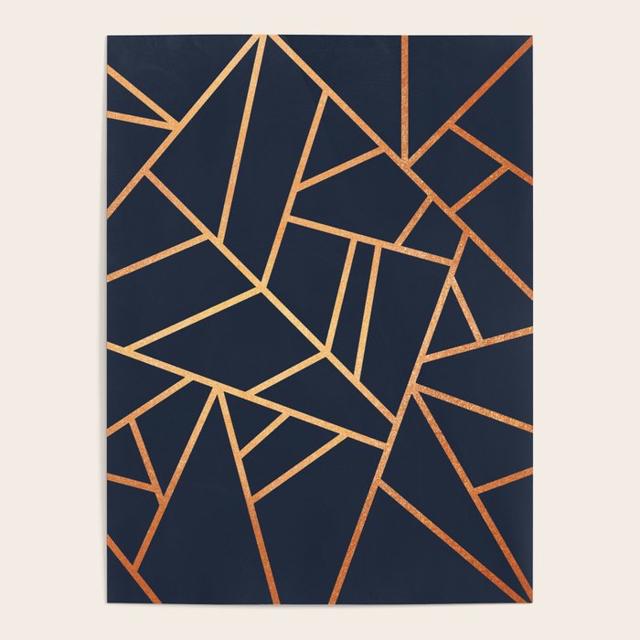 Copper and Midnight Navy Poster Gallery Image 1