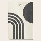 Mid Century Modern - Sun and Rainbow black and white Cutting Board Gallery Image 1