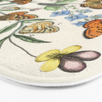 Vintage Scientific Illustration Butterfly Botanical Floral Lithograph Encyclopaedia Diagrams  Bath Mat Gallery Image 3