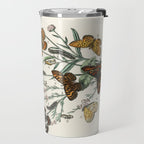 Vintage Scientific Illustration Butterfly Botanical Floral Lithograph Encyclopaedia Diagrams  Travel Mug Gallery Image 2
