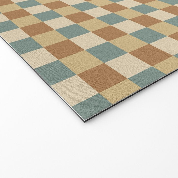Checkered Multicolor Pattern III Earthy Natural Welcome Mat Gallery Image 2