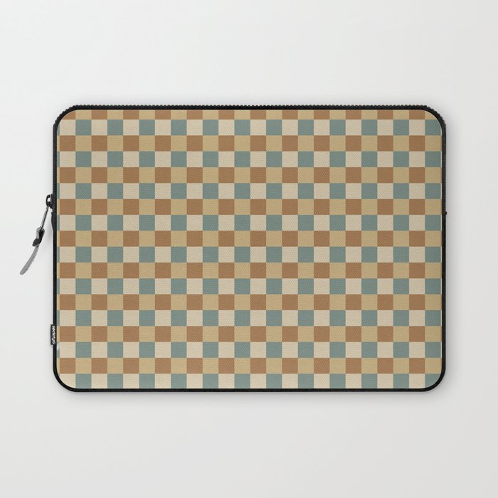 Checkered Multicolor Pattern III Earthy Natural Laptop Sleeve Gallery Image 1