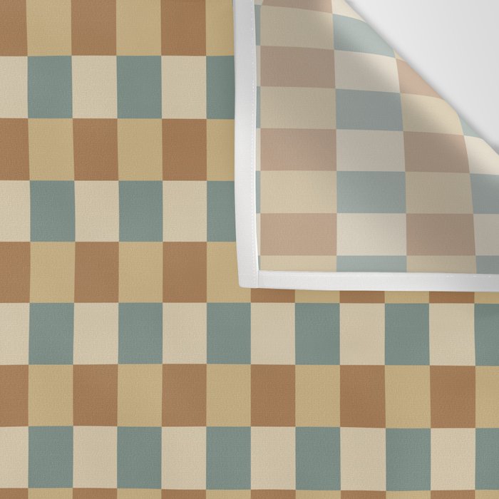 Checkered Multicolor Pattern III Earthy Natural Wall Tapestry Gallery Image 3