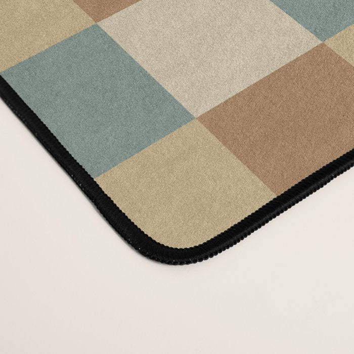 Checkered Multicolor Pattern III Earthy Natural Desk Mat Gallery Image 4