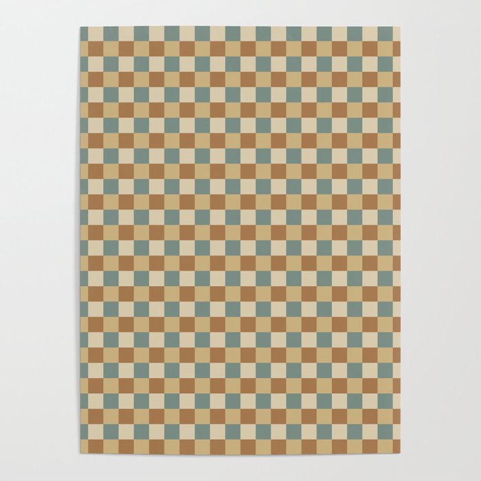 Checkered Multicolor Pattern III Earthy Natural Poster Gallery Image 4