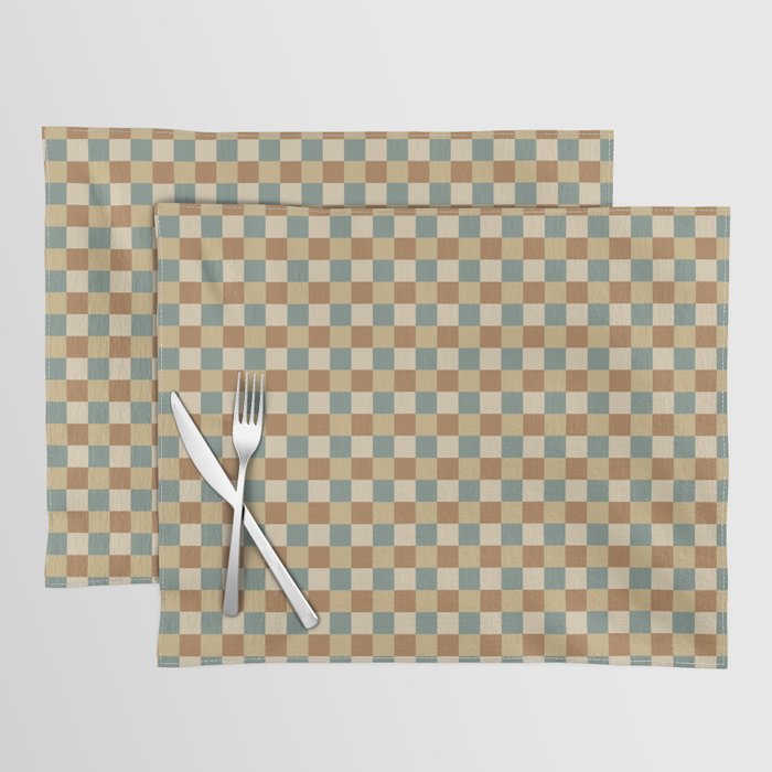 Checkered Multicolor Pattern III Earthy Natural Placemat Gallery Image 1