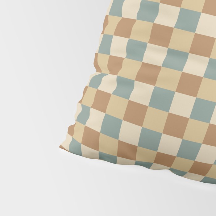 Checkered Multicolor Pattern III Earthy Natural Pillow Sham Gallery Image 4