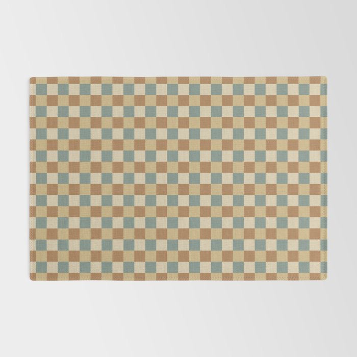 Checkered Multicolor Pattern III Earthy Natural Rug Gallery Image 2