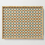 Checkered Multicolor Pattern III Earthy Natural Serving Tray Gallery Image 1