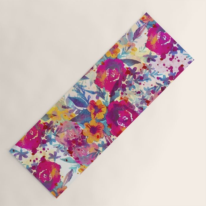 Watercolor flowers and plants 02 Yoga Mat Gallery Image 1
