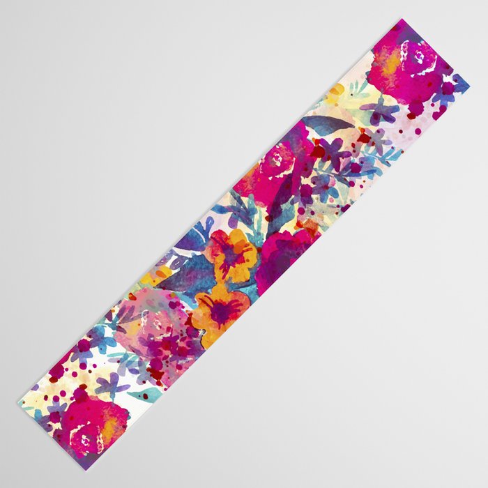 Watercolor flowers and plants 02 Table Runner Gallery Image 3