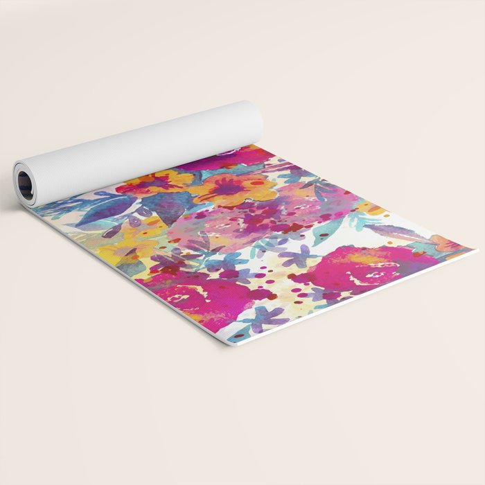 Watercolor flowers and plants 02 Yoga Mat Gallery Image 2