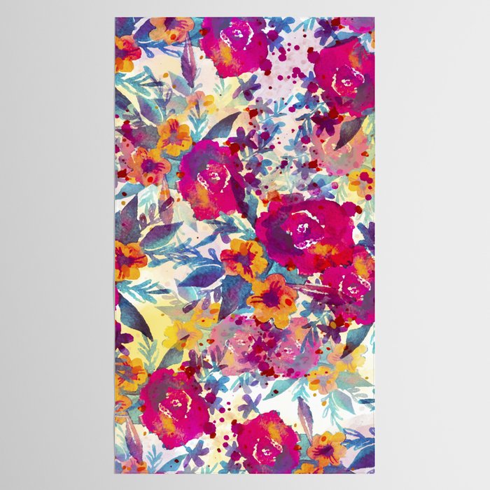 Watercolor flowers and plants 02 Tablecloth Gallery Image 2