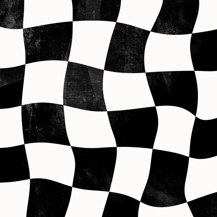 Black and White Warped Checkerboard Coffee Mug Gallery Image 2
