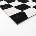 Black and White Warped Checkerboard Welcome Mat Gallery Image 2