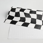 Black and White Warped Checkerboard Wrapping Paper Gallery Image 2