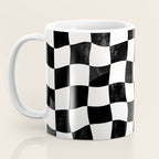 Black and White Warped Checkerboard Coffee Mug Gallery Image 3