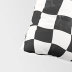 Black and White Warped Checkerboard Pillow Sham Gallery Image 4