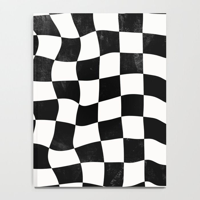 Black and White Warped Checkerboard Notebook Gallery Image 4