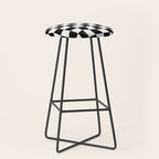 Black and White Warped Checkerboard Stool Gallery Image 1