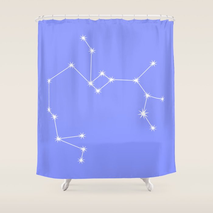 Sagittarius Zodiac Star Constellation Line Art Pastel Purple Shower Curtain Gallery Image 1