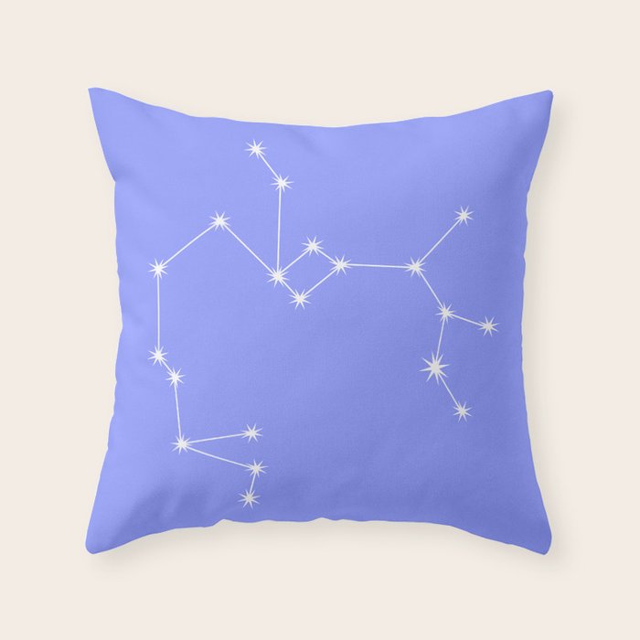 Sagittarius Zodiac Star Constellation Line Art Pastel Purple Throw Pillow Gallery Image 6