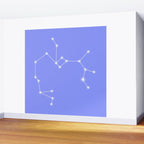 Sagittarius Zodiac Star Constellation Line Art Pastel Purple Wall Mural Gallery Image 2
