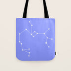 Sagittarius Zodiac Star Constellation Line Art Pastel Purple Tote Bag Gallery Image 1