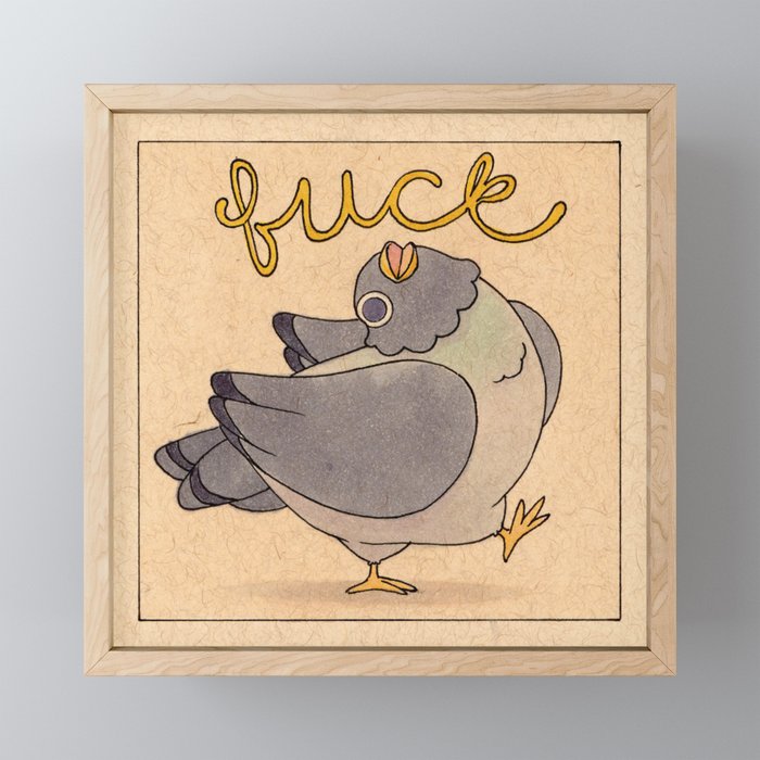 'Fuck' Pigeon 02 Mini Art Print Gallery Image 1