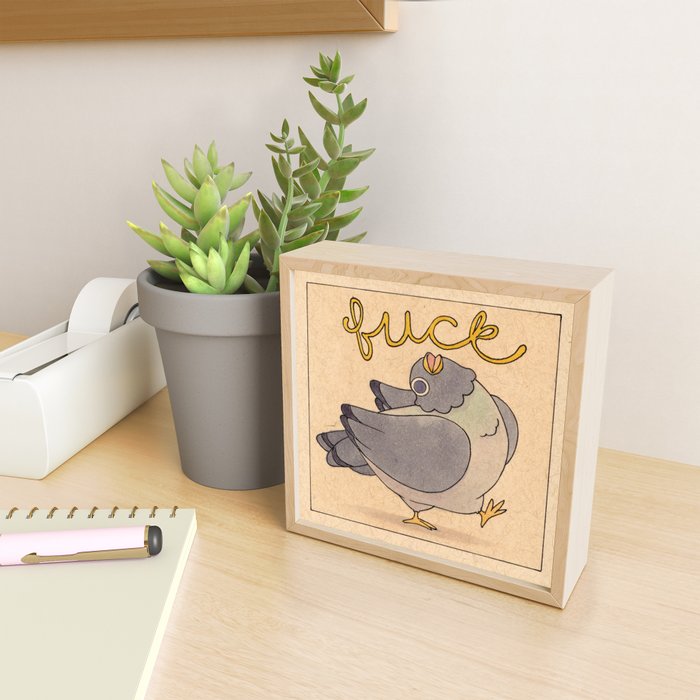 'Fuck' Pigeon 02 Mini Art Print Gallery Image 2