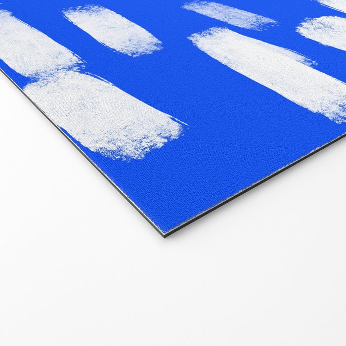 Cobalt Blue and White Brush Stroke Spots Welcome Mat Gallery Image 2