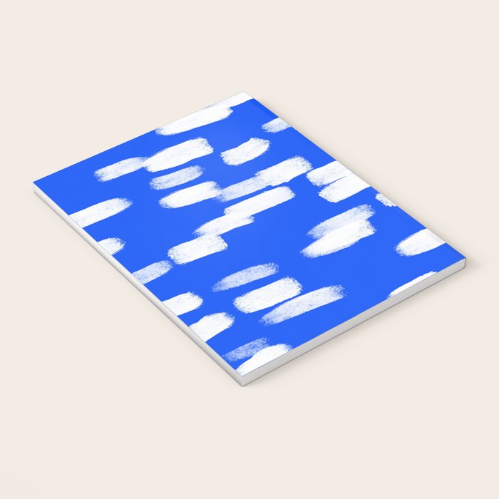 Cobalt Blue and White Brush Stroke Spots Notebook Gallery Image 3