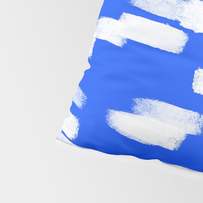 Cobalt Blue and White Brush Stroke Spots Pillow Sham Gallery Image 4