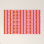 Pink and Orange, Wavy, Squiggle, Scallop, Stripes Welcome Mat Gallery Image 1