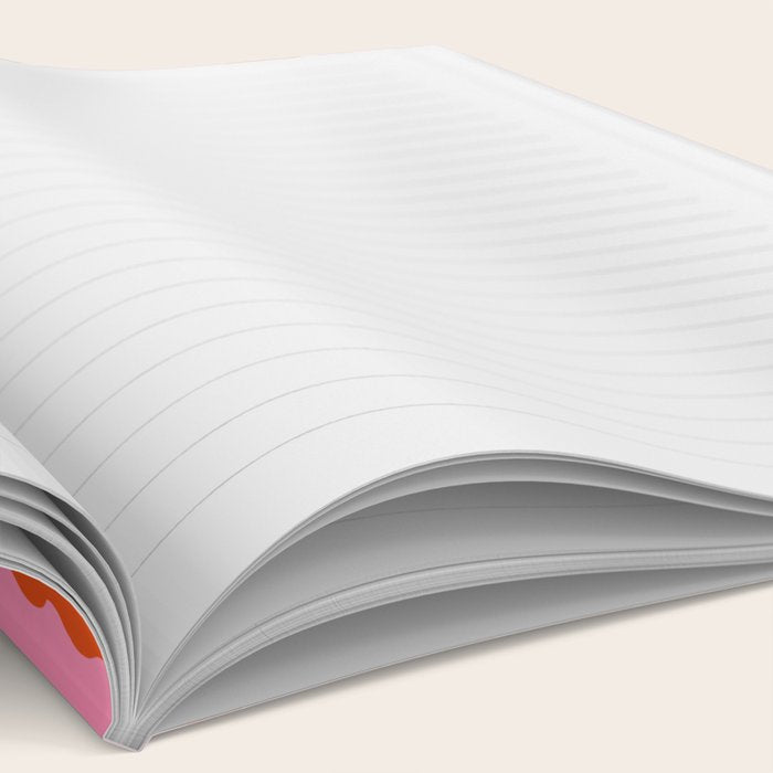 Pink and Orange, Wavy, Squiggle, Scallop, Stripes Notebook Gallery Image 2
