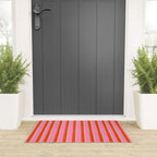 Pink and Orange, Wavy, Squiggle, Scallop, Stripes Welcome Mat Gallery Image 3