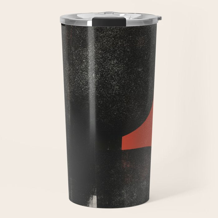 Modern Organic  Black And Red Forms Travel Mug Gallery Image 1