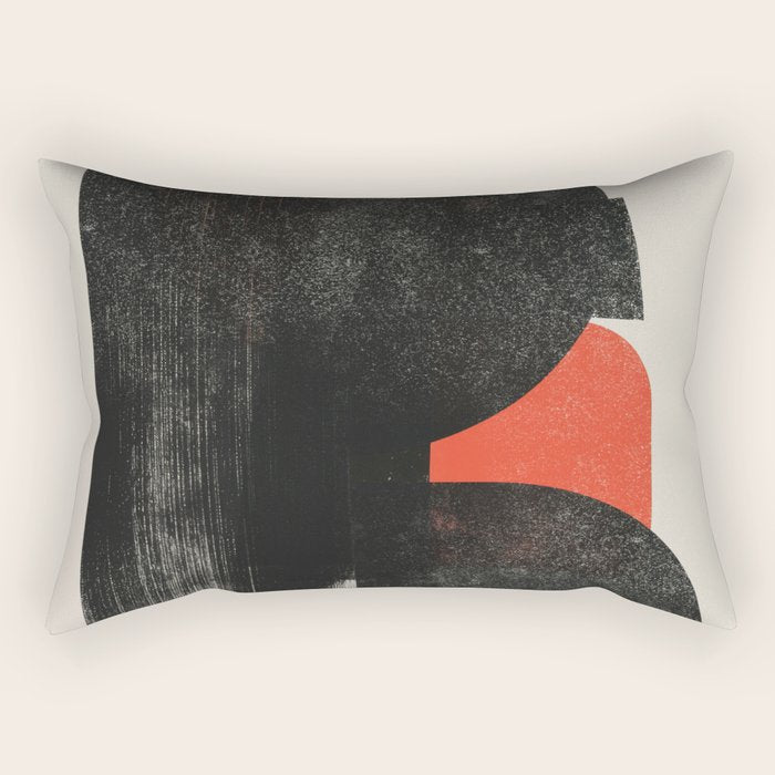 Modern Organic  Black And Red Forms Rectangular Pillow Gallery Image 2