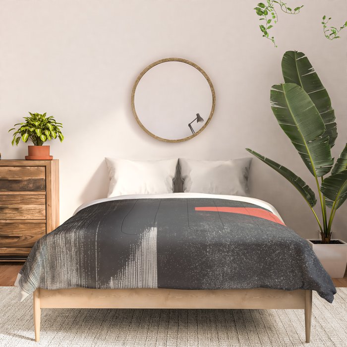 Modern Organic  Black And Red Forms Comforter Gallery Image 3