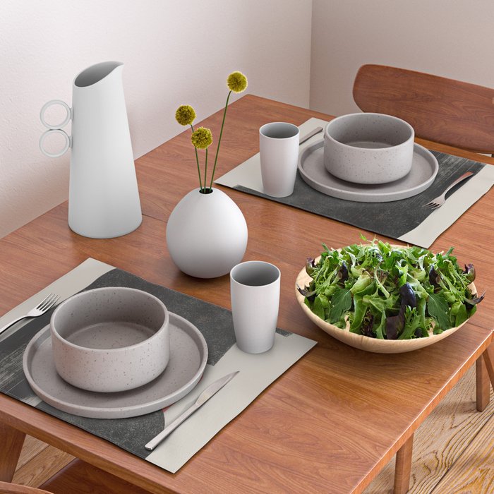 Modern Organic  Black And Red Forms Placemat Gallery Image 2