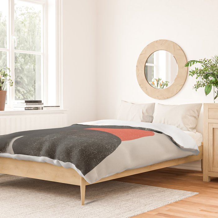 Modern Organic  Black And Red Forms Duvet Cover Gallery Image 2