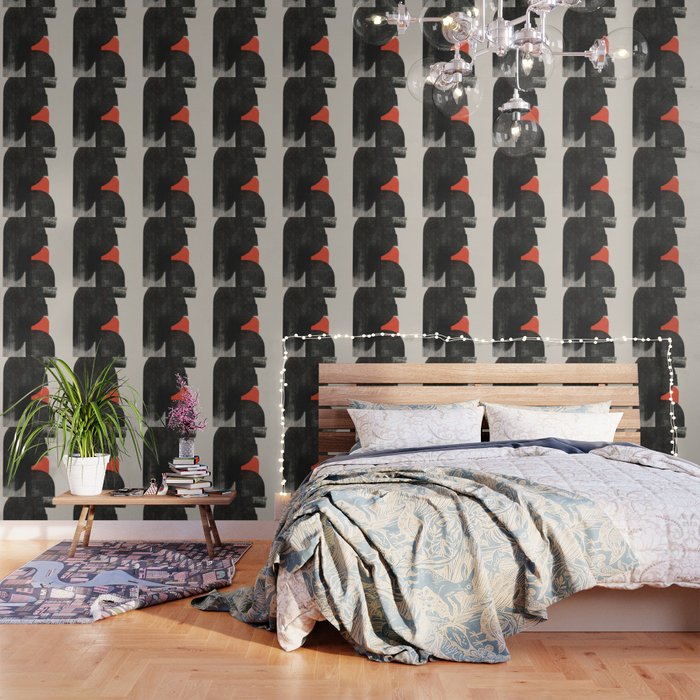 Modern Organic  Black And Red Forms Wallpaper Gallery Image 3