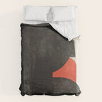 Modern Organic  Black And Red Forms Duvet Cover Gallery Image 6