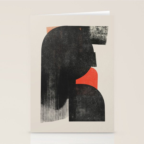 Modern Organic  Black And Red Forms Stationery Card Gallery Image 1