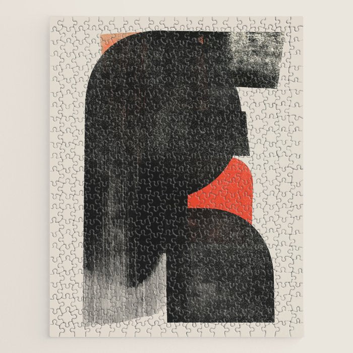 Modern Organic  Black And Red Forms Jigsaw Puzzle Gallery Image 1
