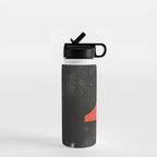 Modern Organic  Black And Red Forms Water Bottle Gallery Image 1